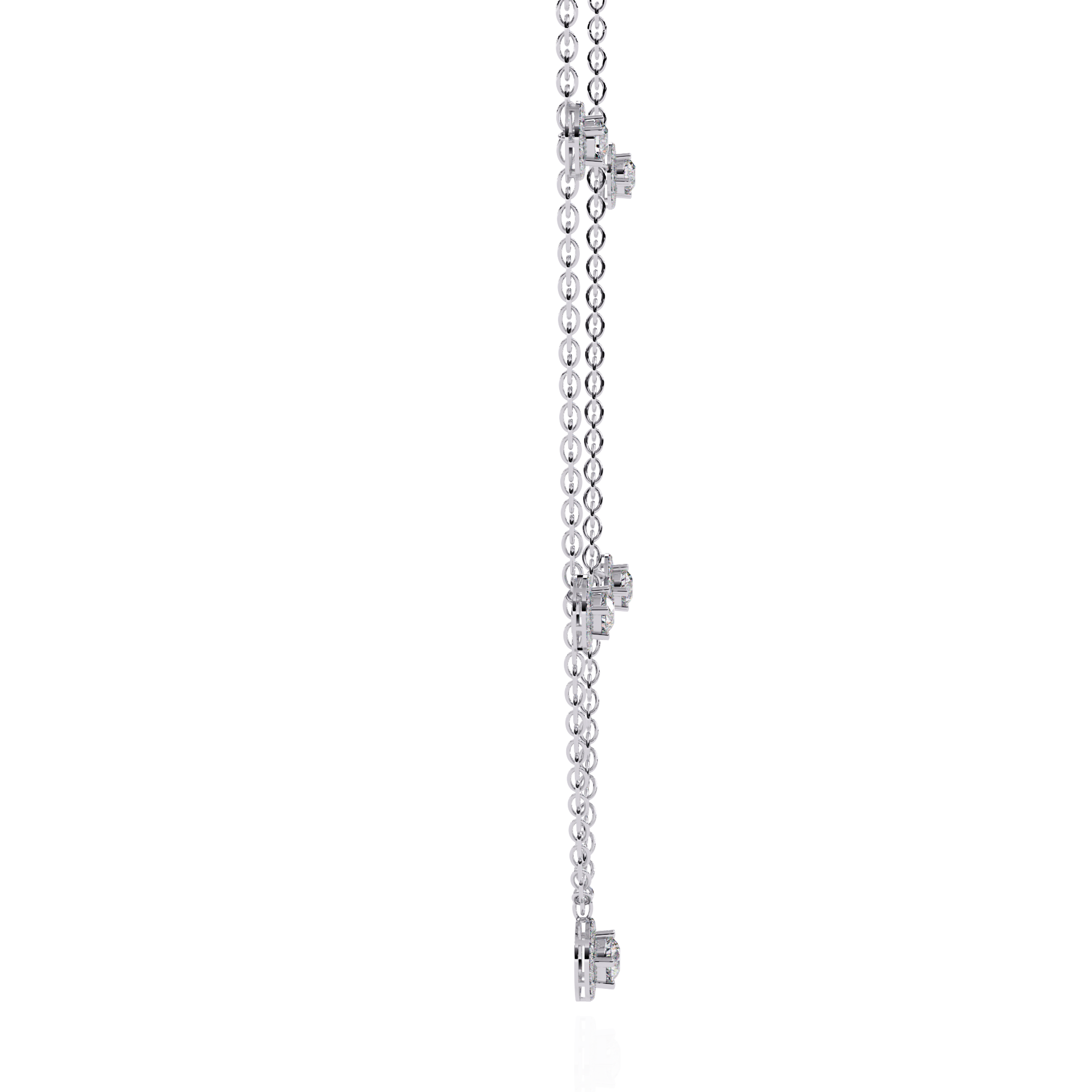 Solitairekart 4.72ct Five-Stone Diamond Drop Necklace-H Color, VS1 Clarity
